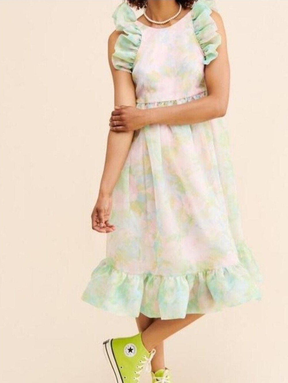 Selkie x Maison Amory Pastel Paints Ruffle Romance Dress Size Medium